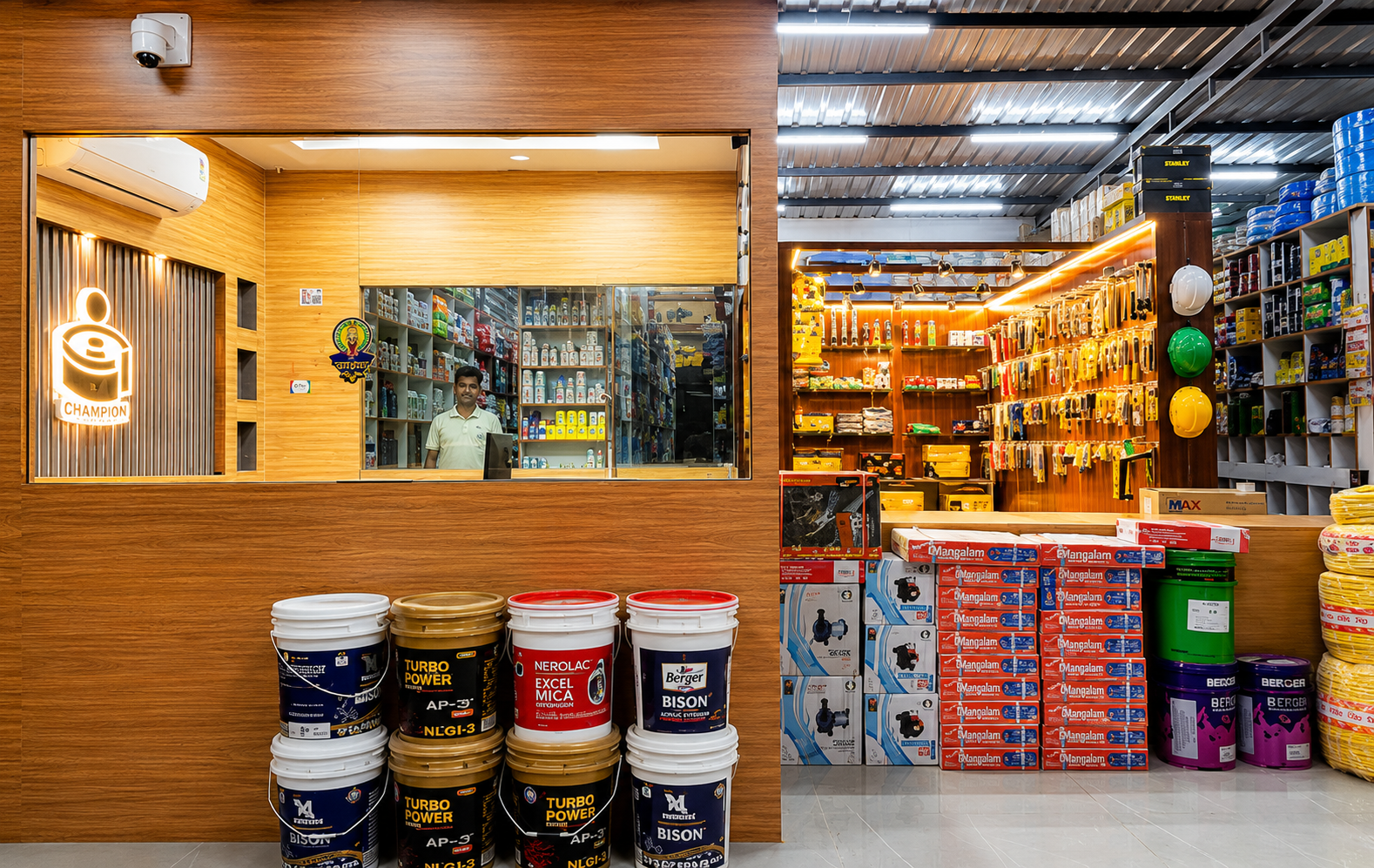 Champion Industrial Hardware storefront and branch display